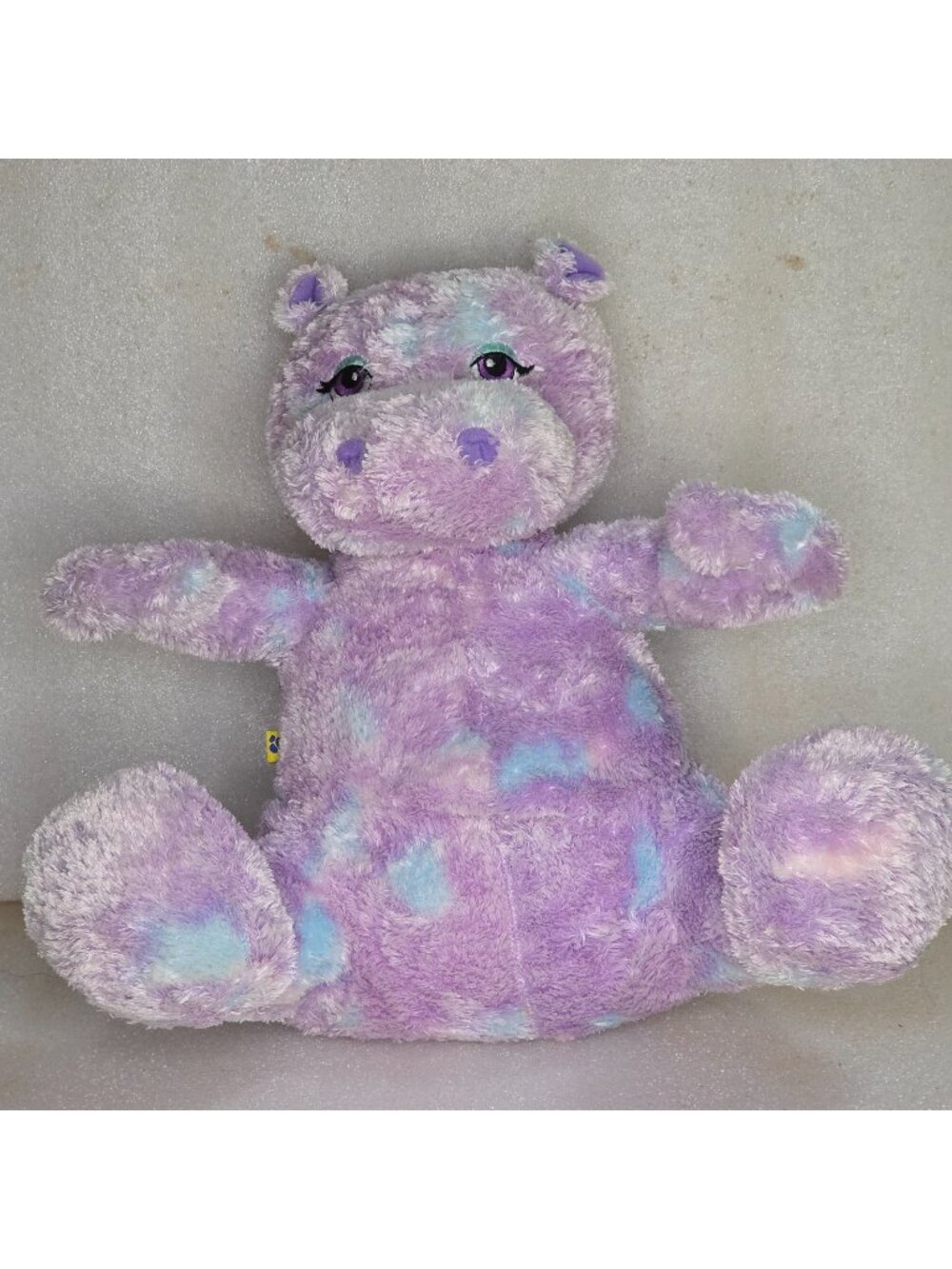 Build-a-Bear Happy Hip Hippo Purple Blue Tie Dyed Plush Animal Sewn Eyes 2013
